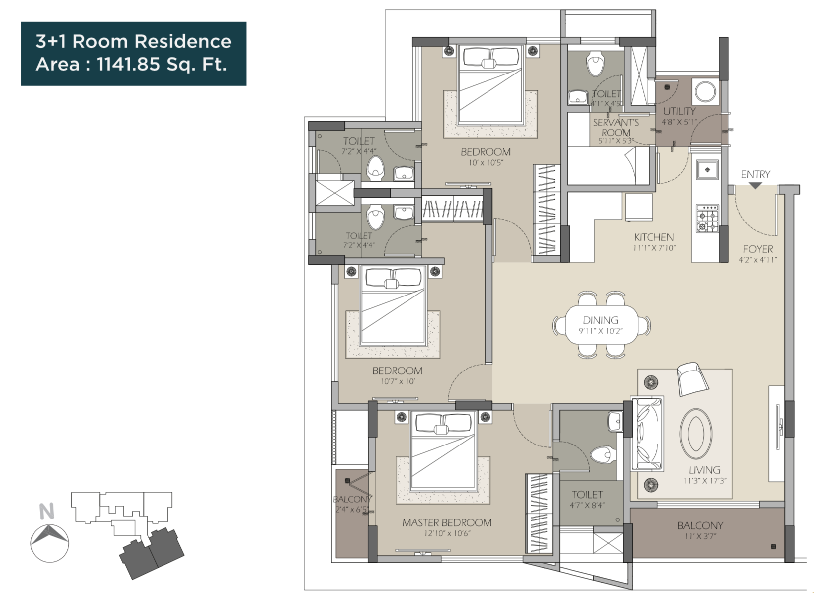 3+1 Room Residence