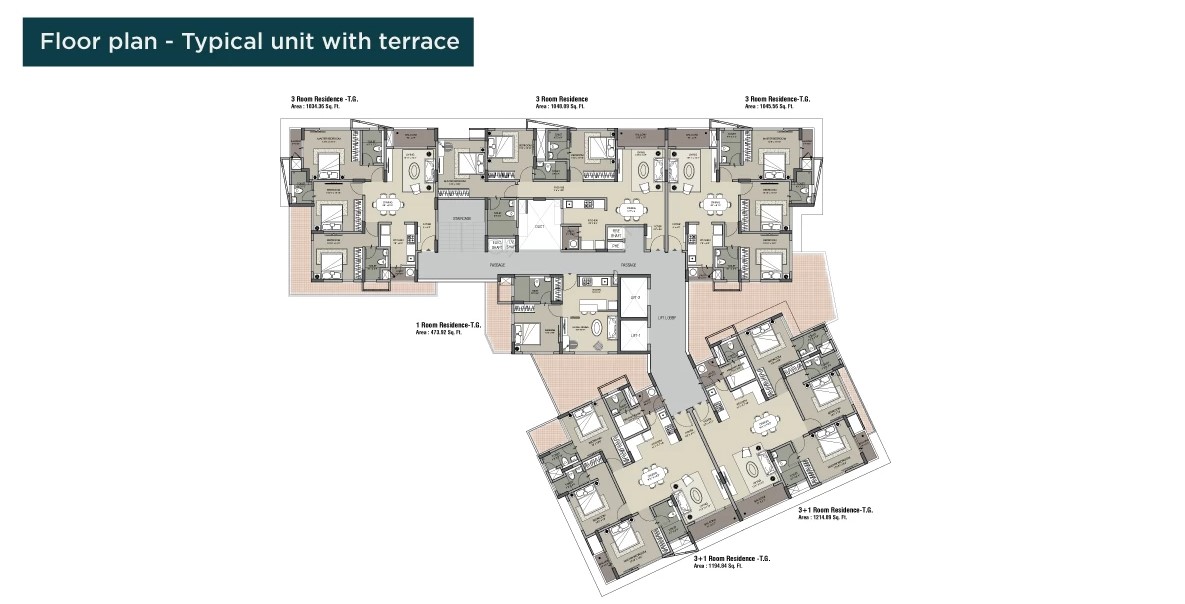 Floor Plan Typical unit with terrace